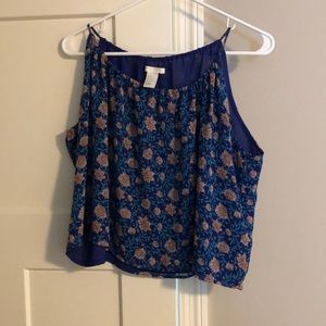 Cropped flowy tank top